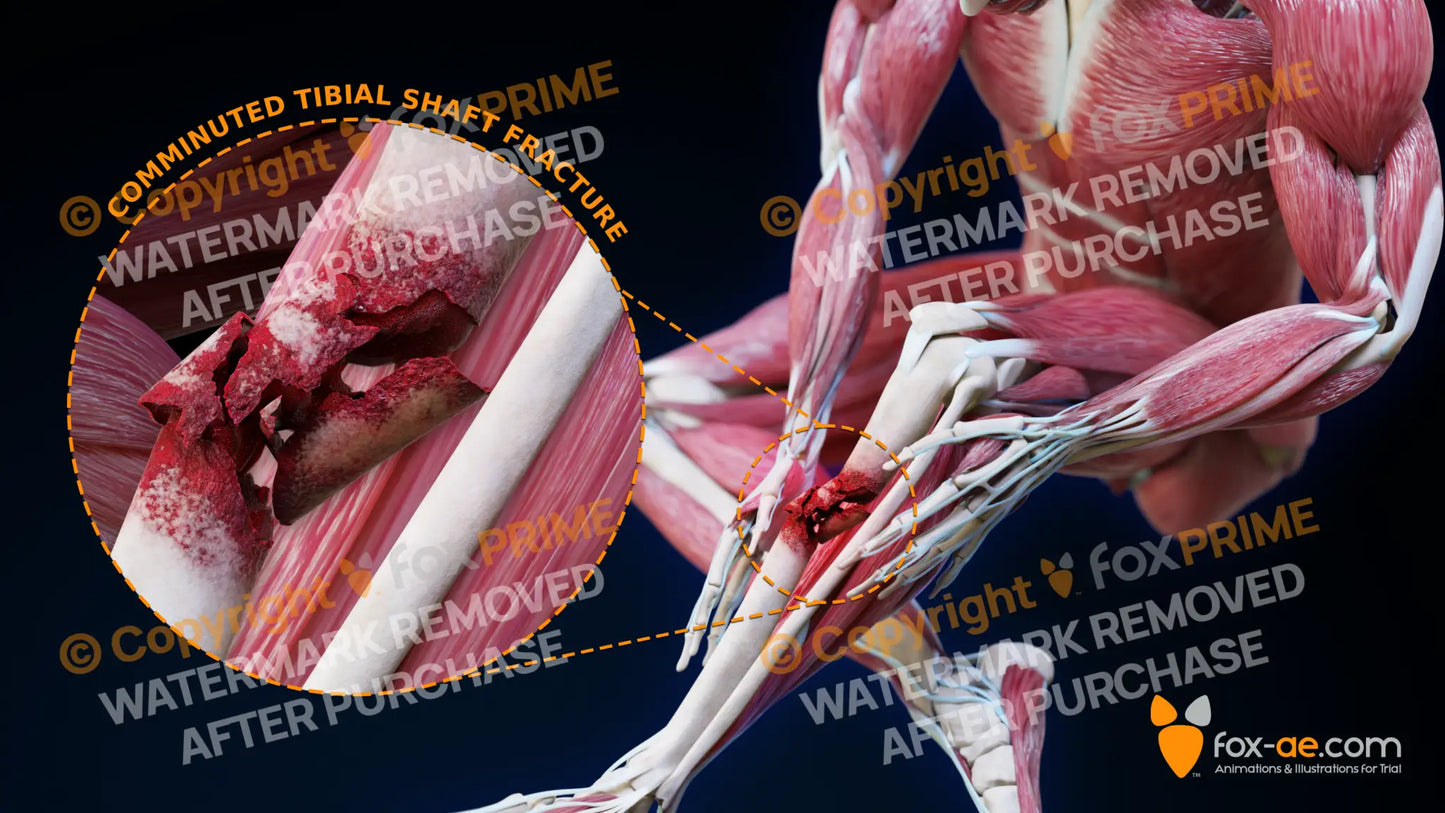 Left Comminuted Tibial Shaft Fracture Still Shot