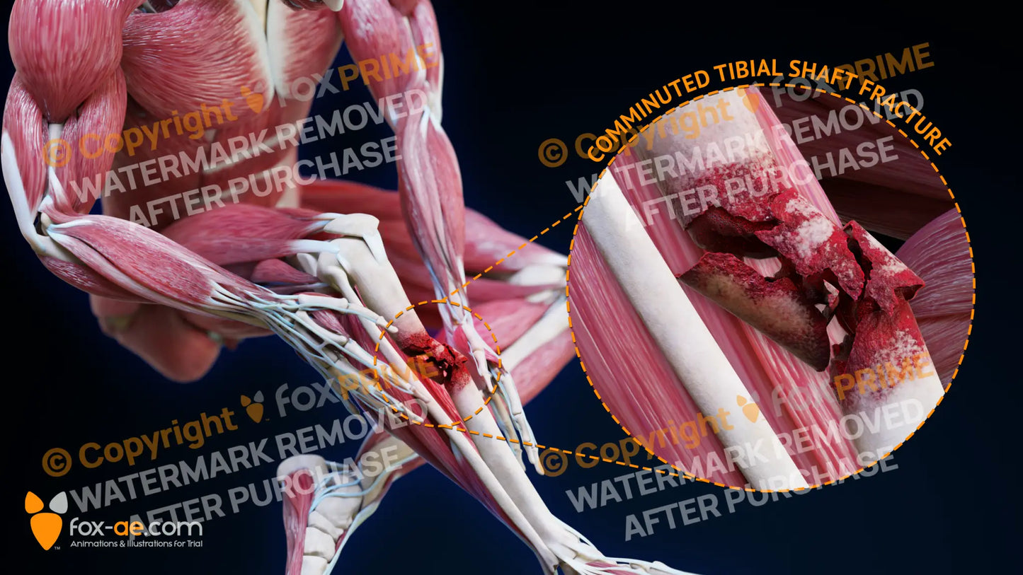 Right Comminuted Tibial Shaft Fracture Still Shot