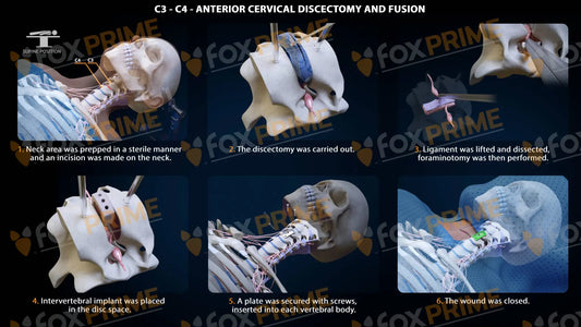 Anterior Cervical Discectomy And Fusion Left C3-C4 Single Use / Female Light Still Shot