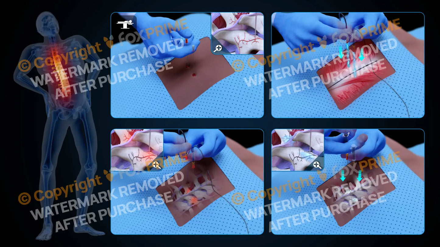 Bilateral Radiofrequency Ablation T8-T9 (No Text) Still Shot