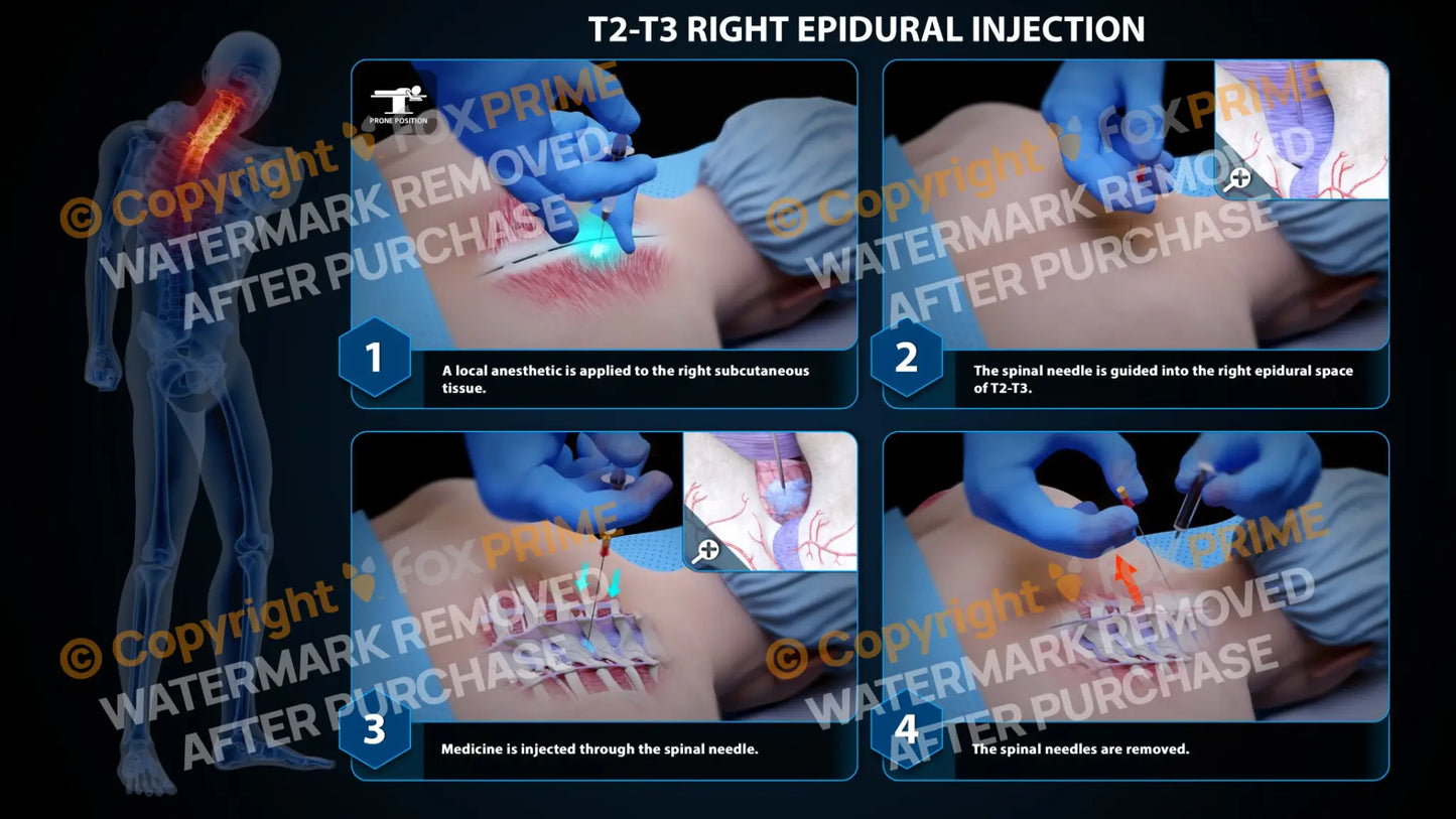 Right Epidural Injection T2-T3 Still Shot