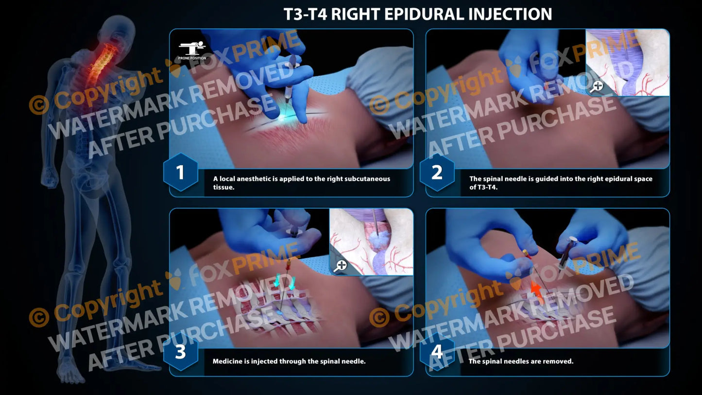 Right Epidural Injection T3-T4 Still Shot