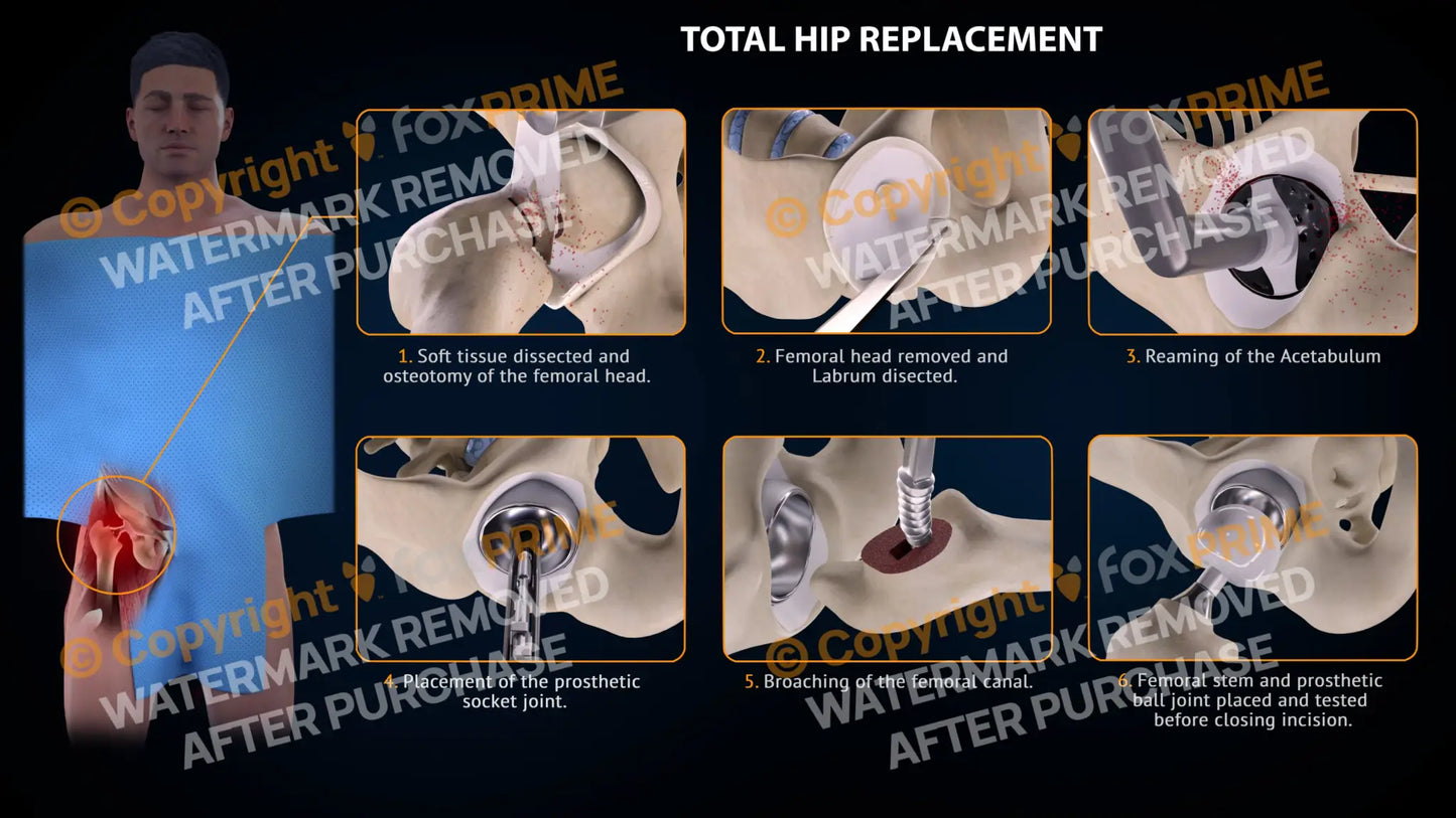 Total Hip Replacement Right Single Use / Male Light Still Shot